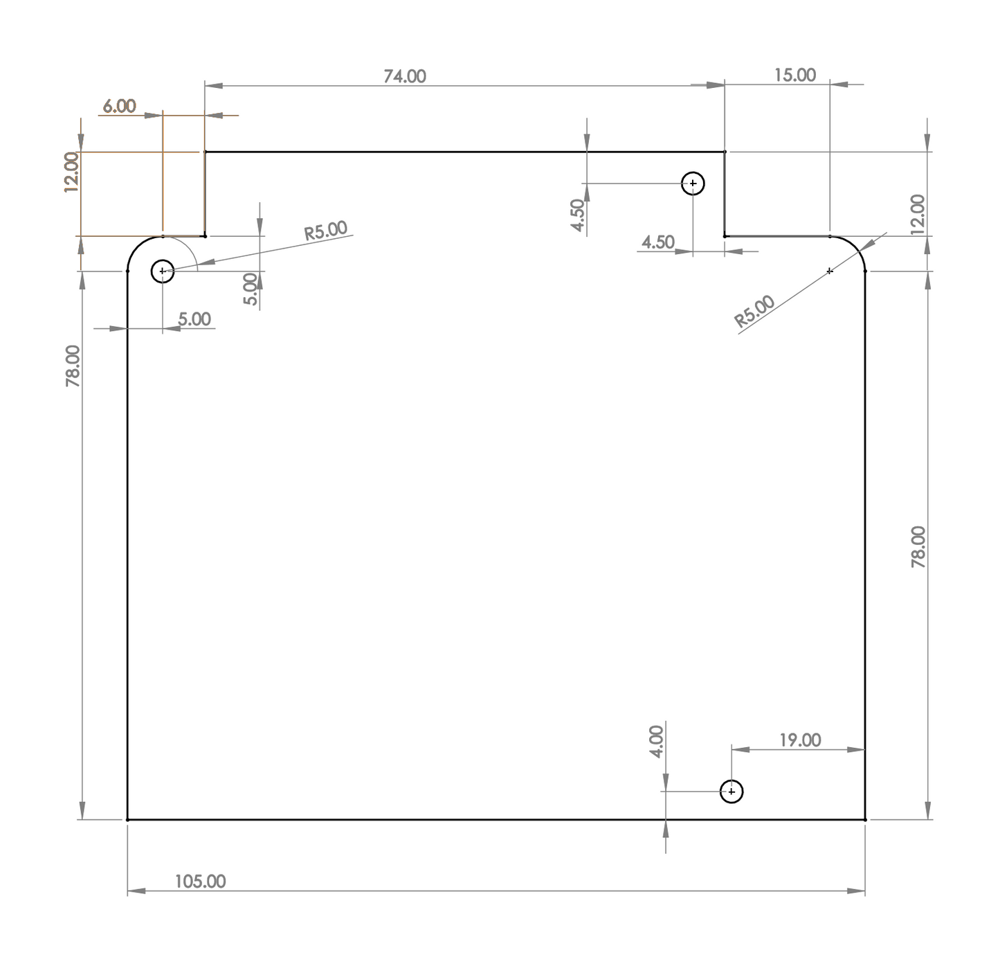 control board for control of PAROL6 robotic arm dimensions