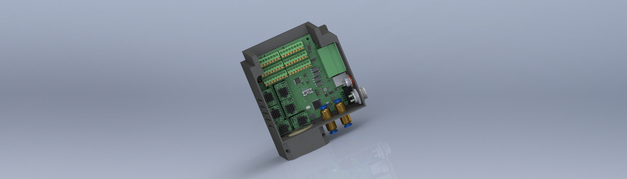parol6 control board in the 3d printed case, render